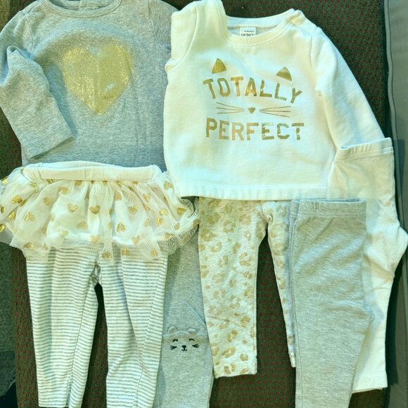 Carter's Other - Girls Size 9 Months Lot of 7 Mix & Match Pieces (2) Tops (5) Bottoms Carter's